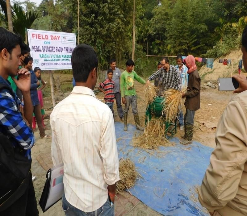 Popularisation of drudgery reduction in paddy threshing by popularising Pedal operated paddy thresher