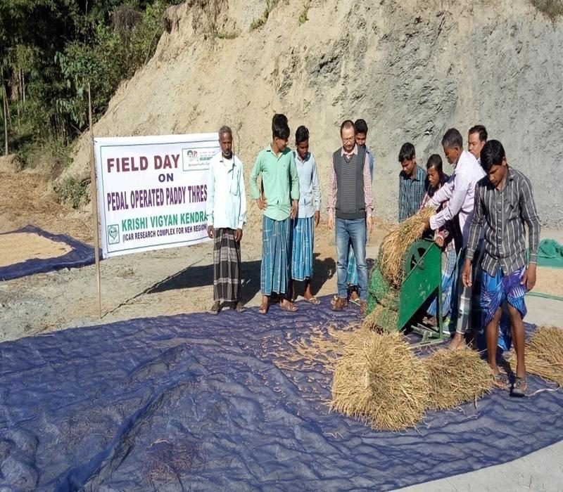 Popularisation of drudgery reduction in paddy threshing by popularising Pedal operated paddy thresher