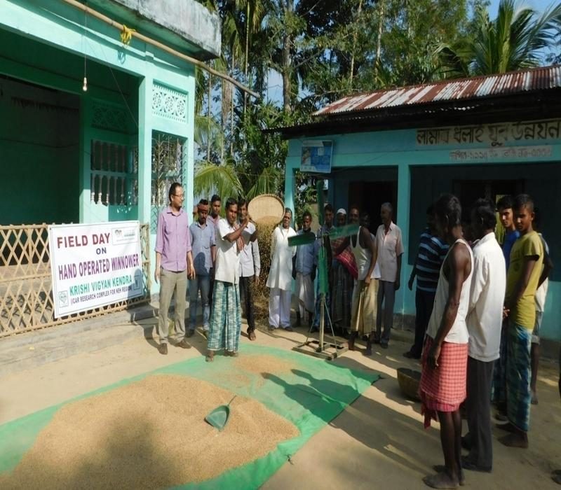 Popularisation of drudgery reduction in separating chaff, husk, dust, etc. by popularising hand winnower